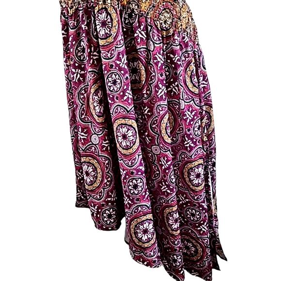 Anthropologie Asymmetrical Midi Slip Dress - Size 2X, Boho Mixed Print, NWT - Picture 5 of 8